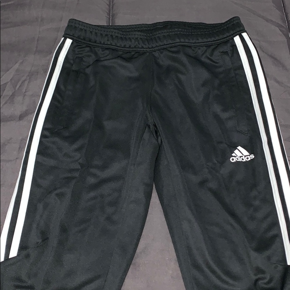 Adidas black and white joggers